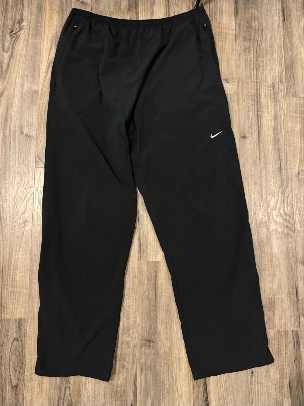 Nike Black Men's Track Pants with White Swoosh